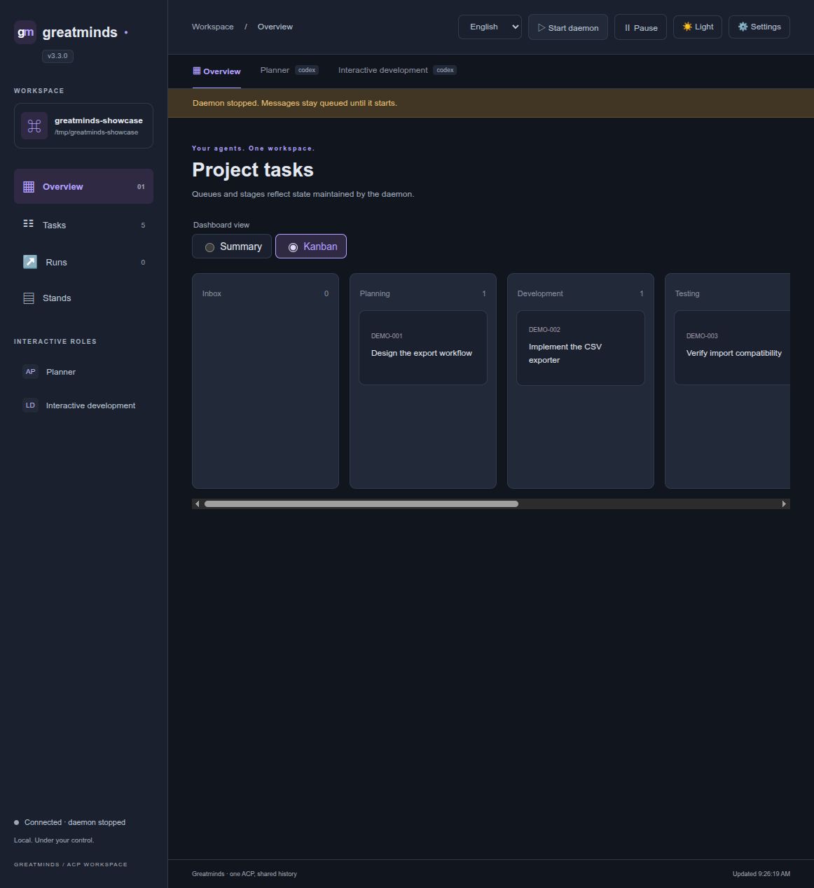 Kanban dashboard